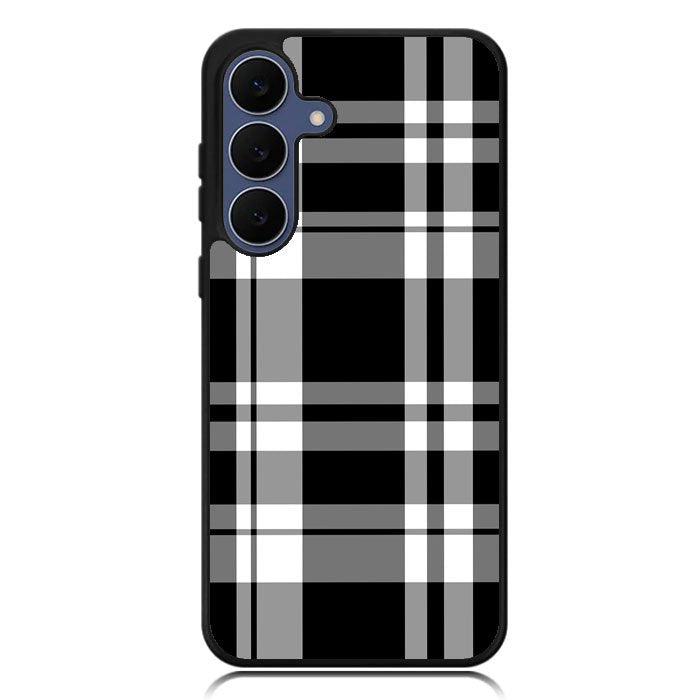 Black Plaid Samsung Galaxy S25 FE Case BC3000