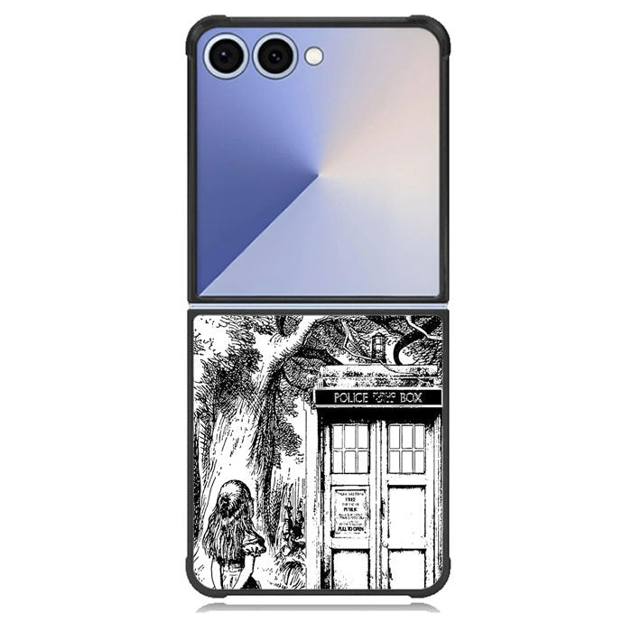 Alice In Wonderland And Cat On Doctor Who Box Samsung Galaxy Z Flip 7 Case BC3045