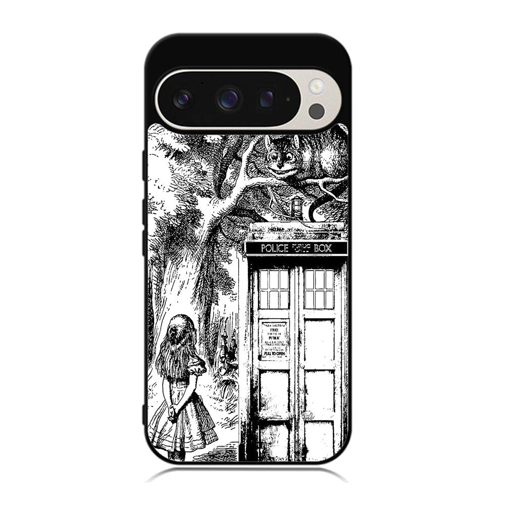 Alice In Wonderland And Cat On Doctor Who Box Case Google Pixel 9 Pro XL BC3045