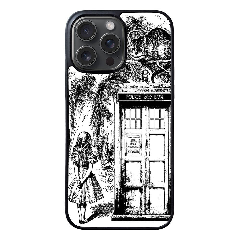 Alice In Wonderland And Cat On Doctor Who Box Case iPhone 15 Pro Max BC3045