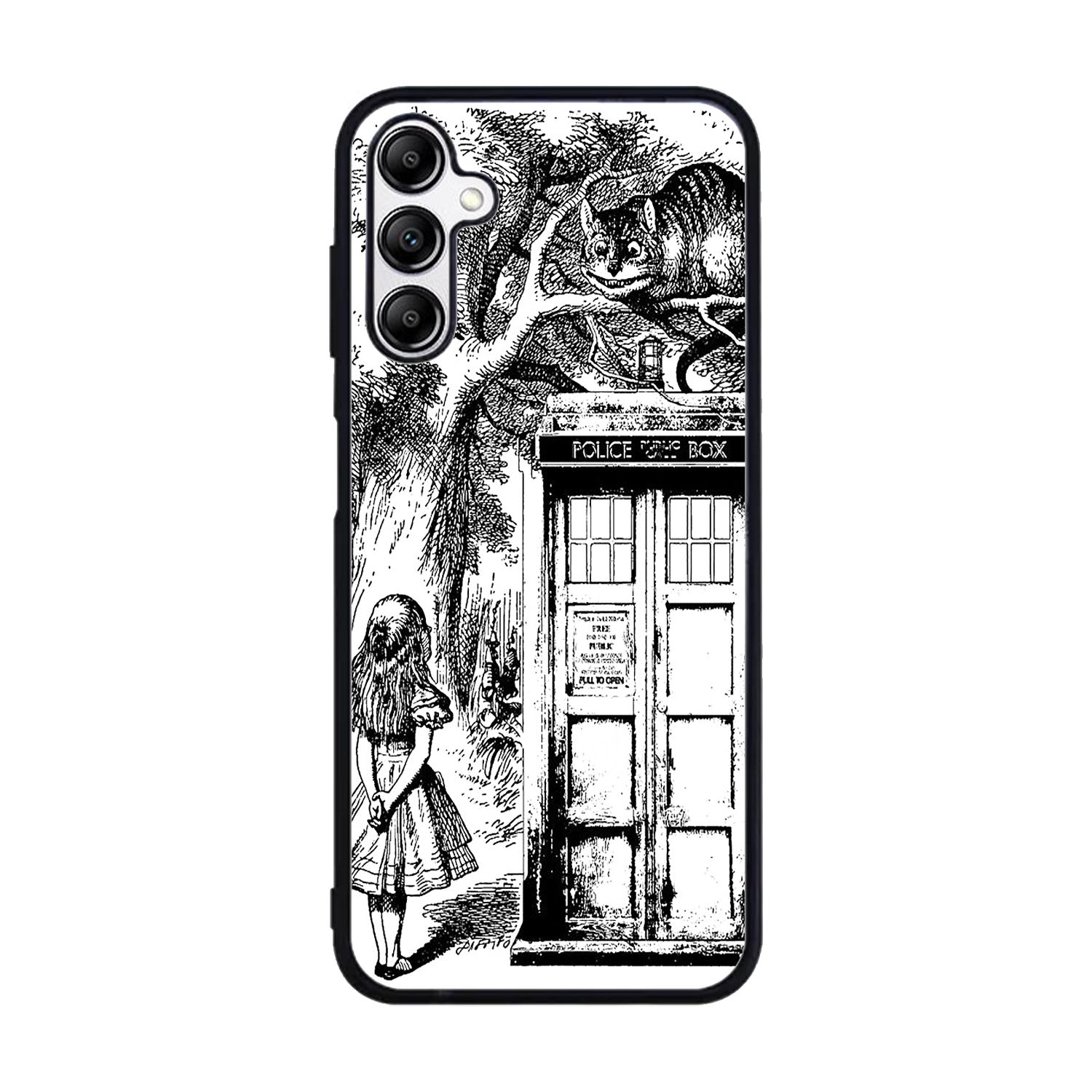 Alice In Wonderland And Cat On Doctor Who Box Case Samsung Galaxy A15 BC3045