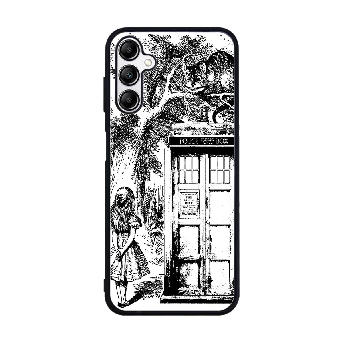 Alice In Wonderland And Cat On Doctor Who Box Case Samsung Galaxy A15 BC3045