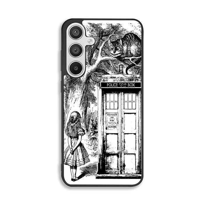 Alice In Wonderland And Cat On Doctor Who Box Samsung Galaxy A26 Case BC3045