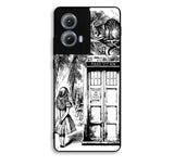 Alice In Wonderland And Cat On Doctor Who Box Motorola Moto Edge 2024 Case BC3045