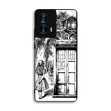 Alice In Wonderland And Cat On Doctor Who Box Motorola Moto G Power 5G 2024 Case BC3045