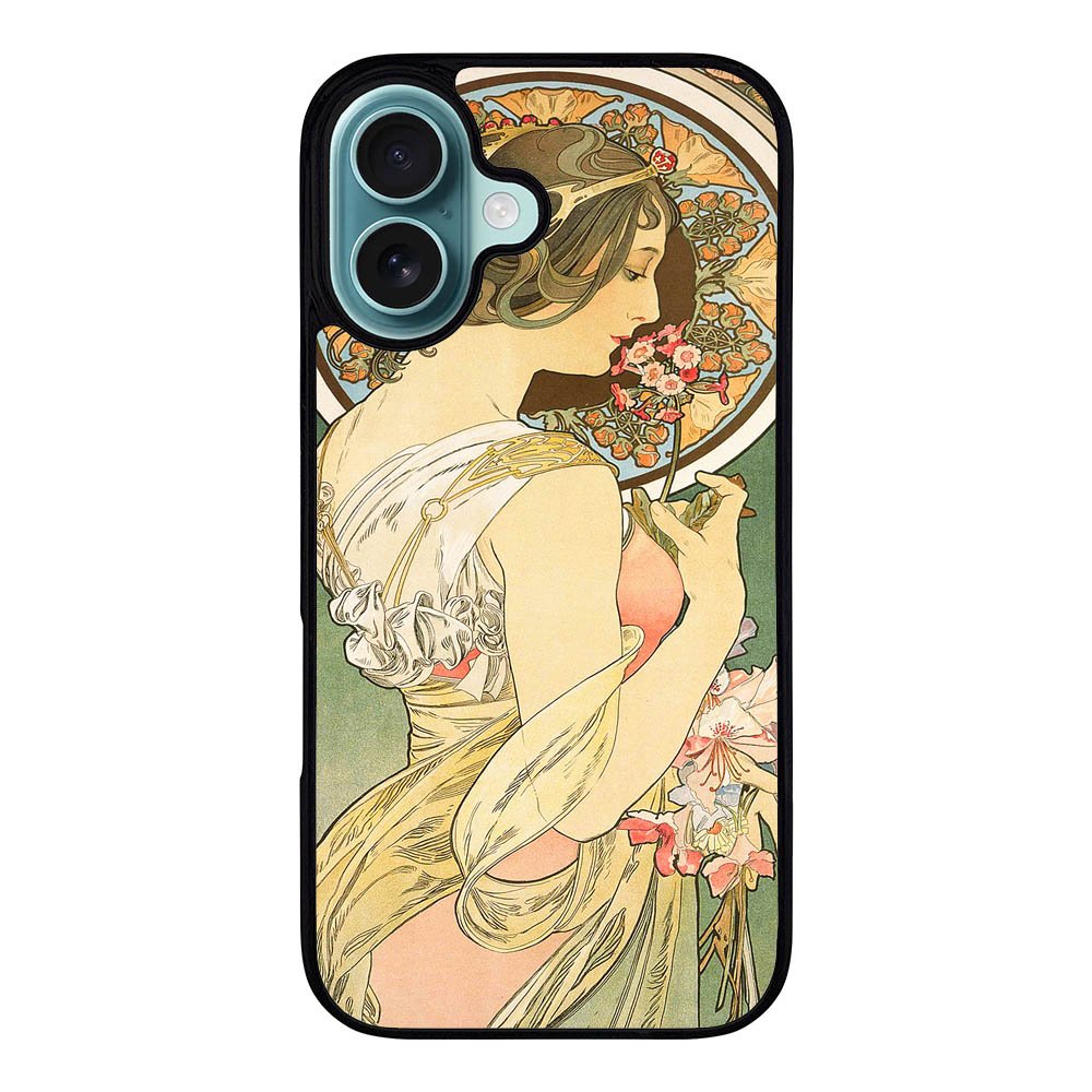 Alphonse Mucha Primrose Art Nouveau Case iPhone 16 Plus BC3052