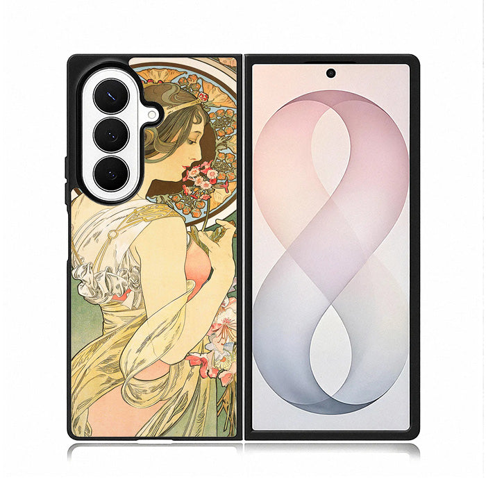 Alphonse Mucha Primrose Art Nouveau Samsung Galaxy Z Fold 8 Ultra Case BC3052