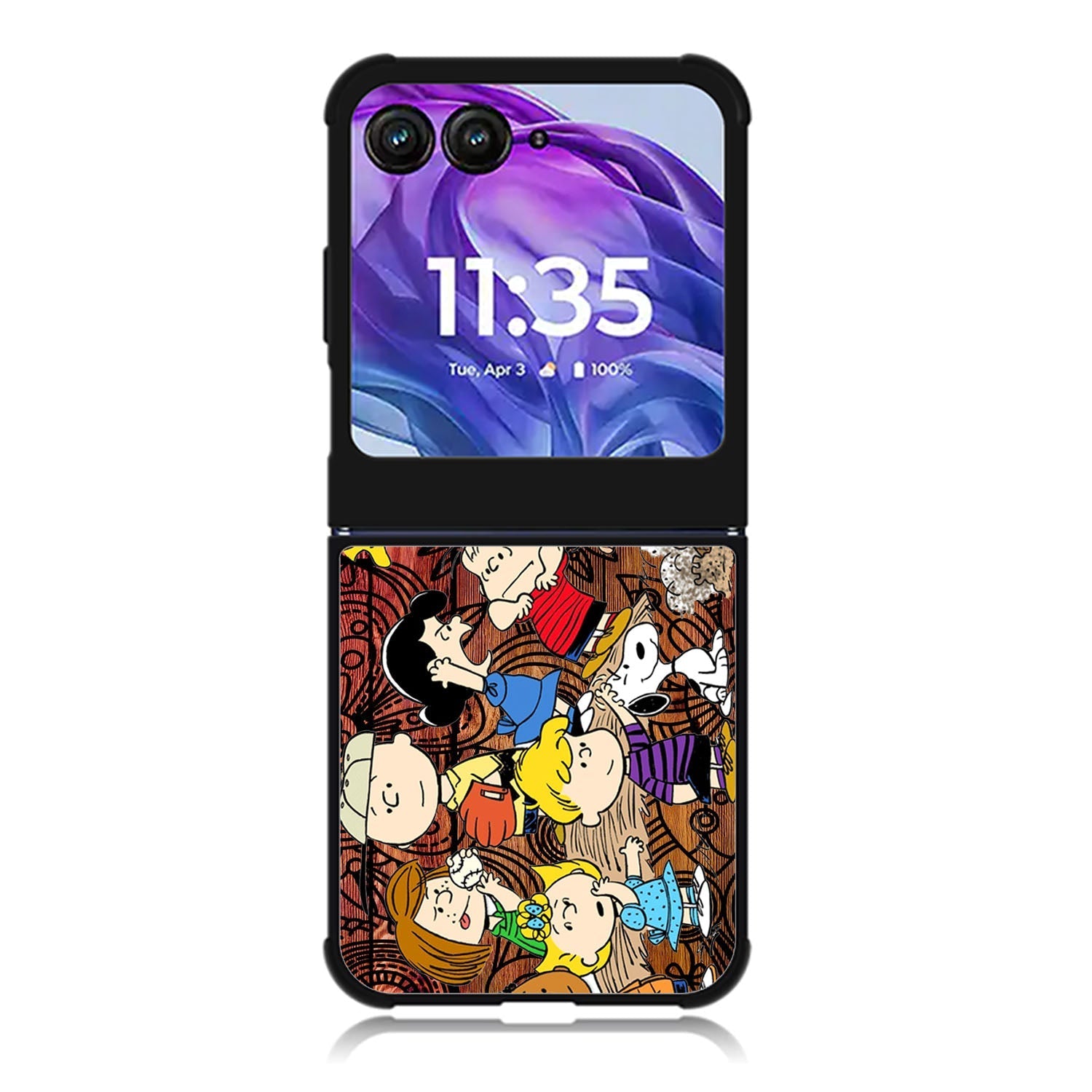 Peanuts In Background Wood Art Motorola Moto Razr 2024 , Moto Razr 50 Case FE2977