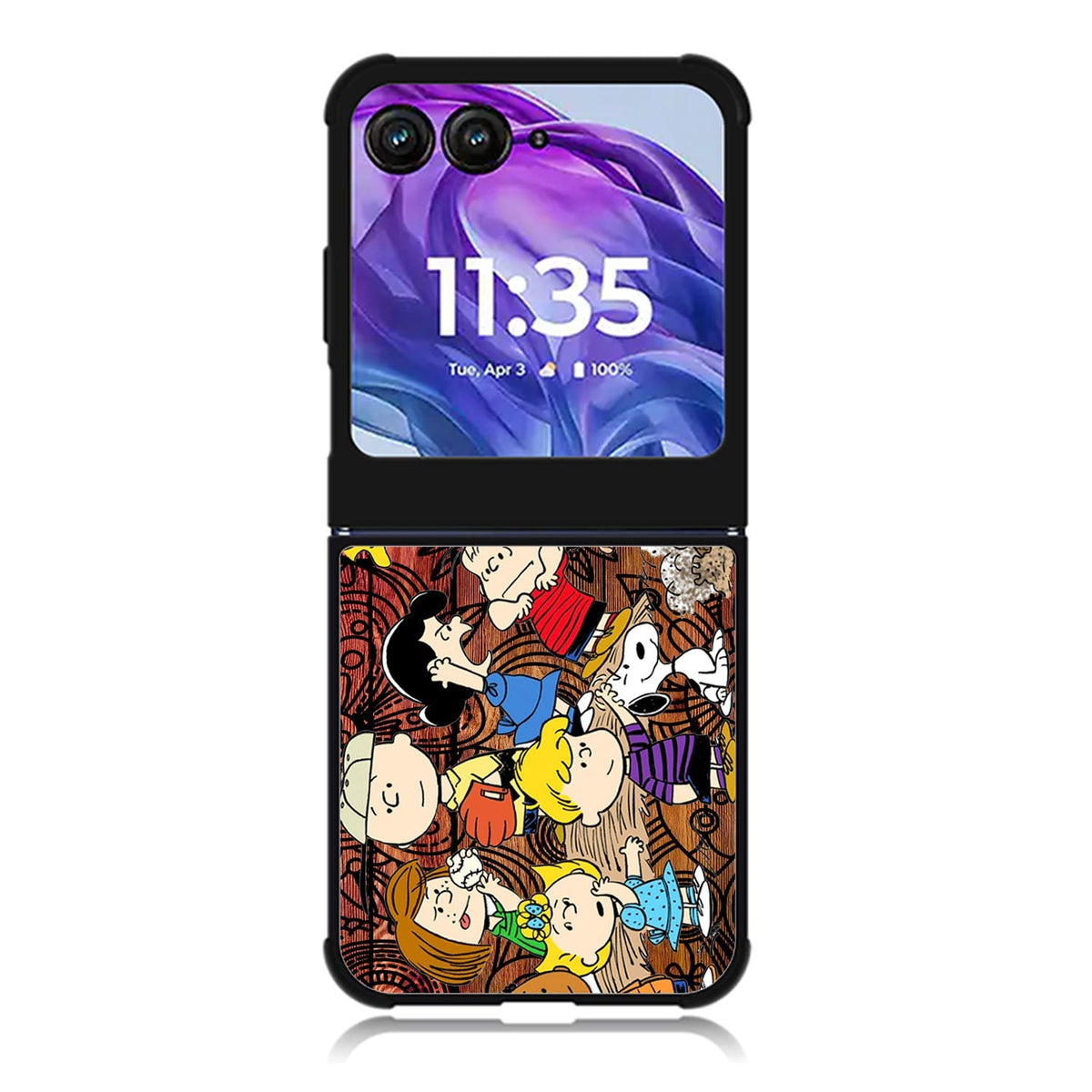 Peanuts In Background Wood Art Motorola Moto Razr 2024 , Moto Razr 50 Case FE2977