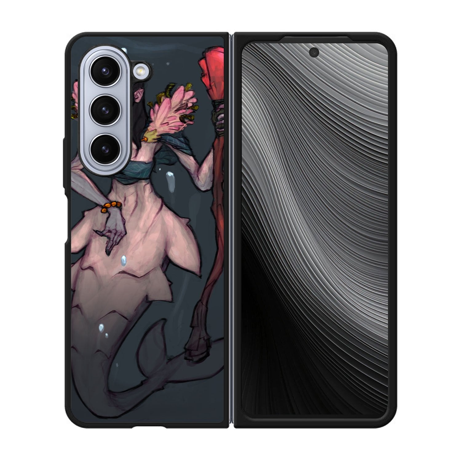 Mermaid and Flowers Case Samsung Galaxy z Fold 5 5G BC2869