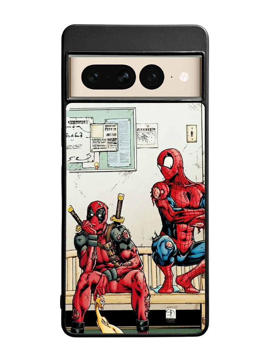 Funny Spiderman and Deadpool Google Pixel 7 Pro Case