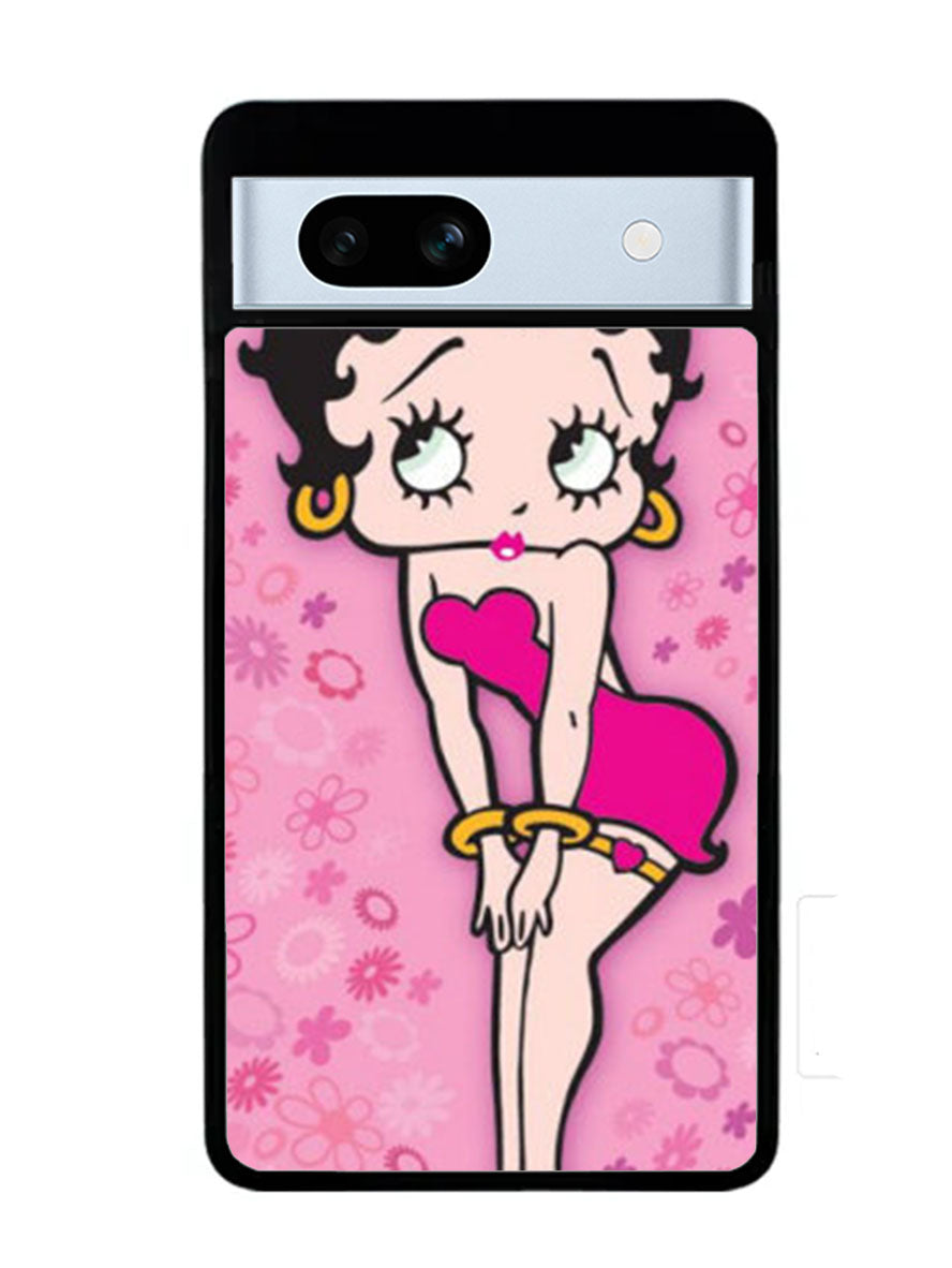 Betty Boop Pink Background flowers Google Pixel 7A Case