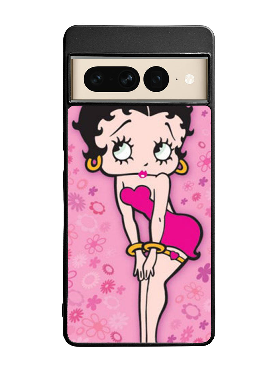 Betty Boop Pink Background flowers Google Pixel 7 Pro Case