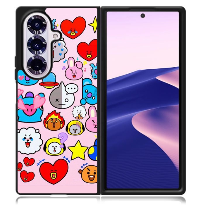 BTS BT21 Cute Pink Samsung Galaxy Z Fold 7 5G Case BC2910