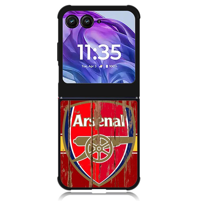 Arsenal Logo In The Wood Motorola Moto Razr 2024 , Moto Razr 50 Case