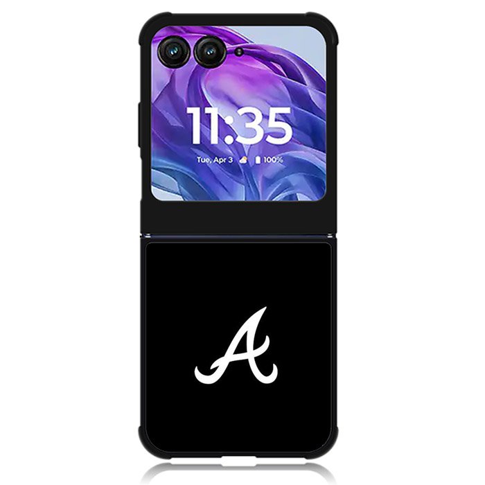 Atlanta braves logo black Motorola Moto Razr 2024 , Moto Razr 50 Case