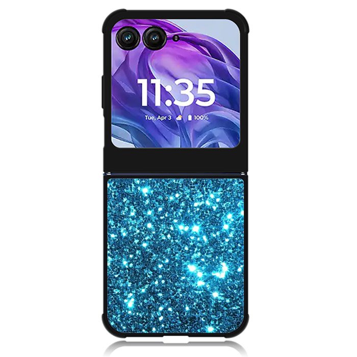 Blue bling sparkling sparkles Motorola Moto Razr 2024 , Moto Razr 50 Case