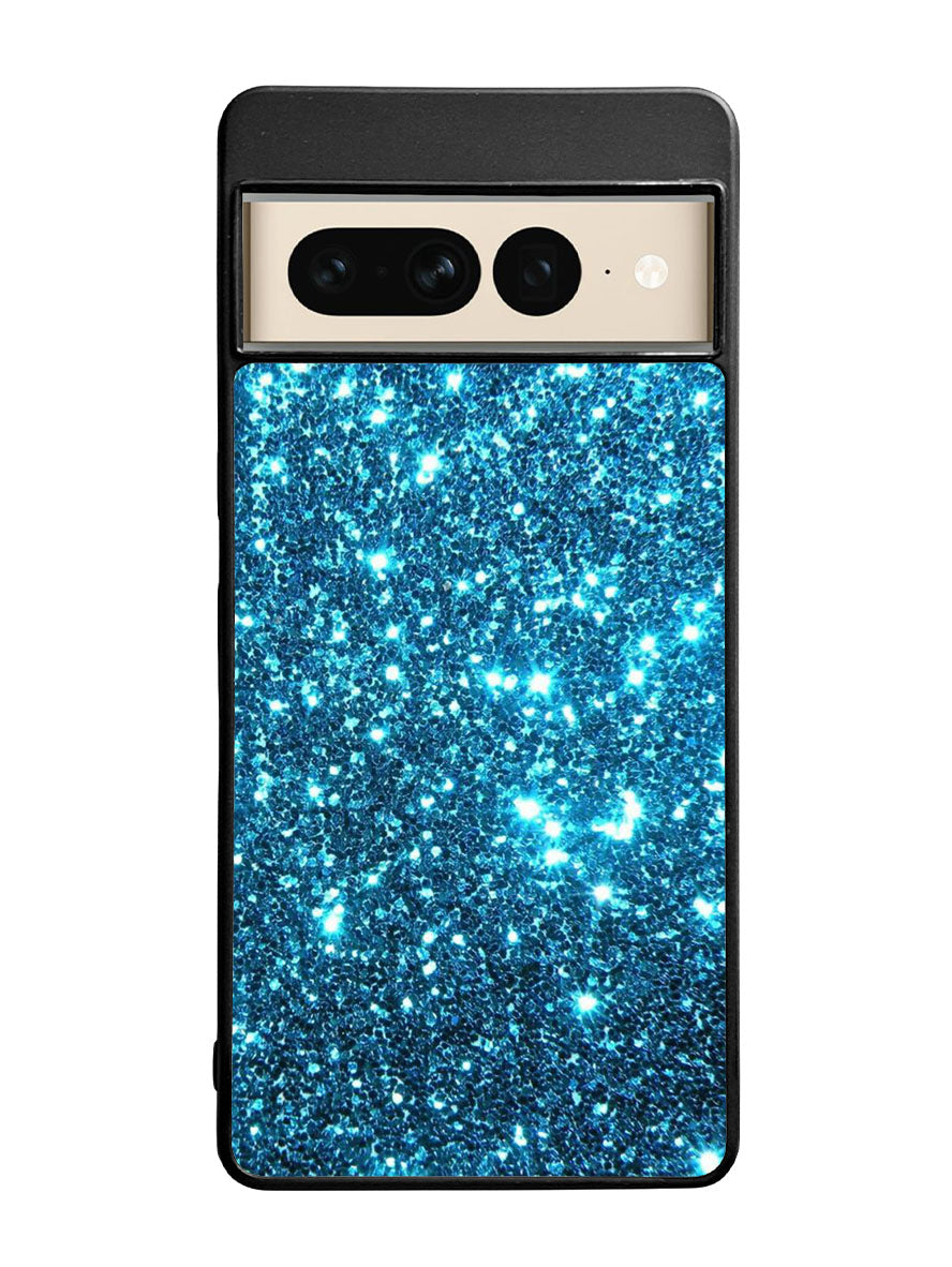 Blue bling sparkling sparkles Google Pixel 7 Pro Case