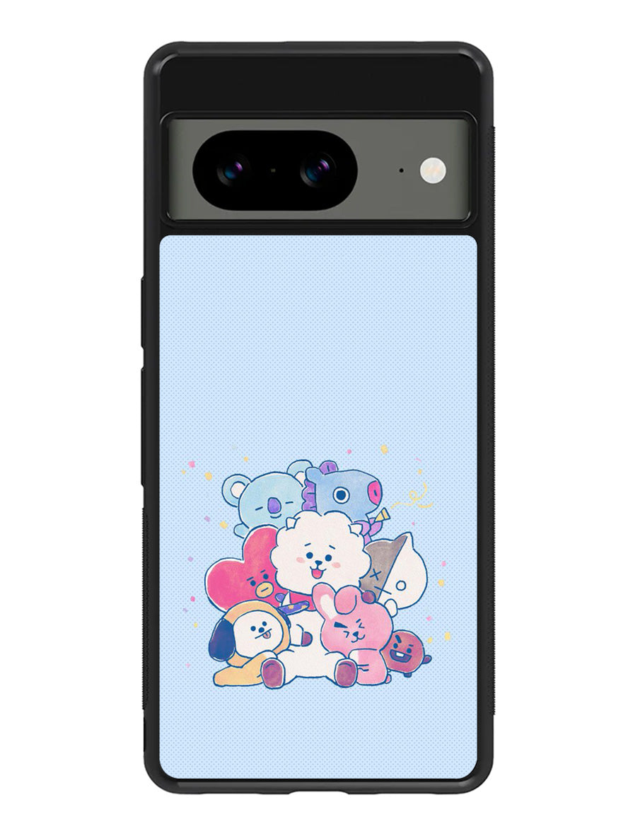 BTS BT21 Blue Texture Google Pixel 8a Case