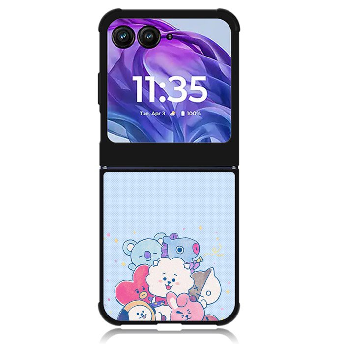 BTS BT21 Blue Texture Motorola Moto Razr 2024 , Moto Razr 50 Case