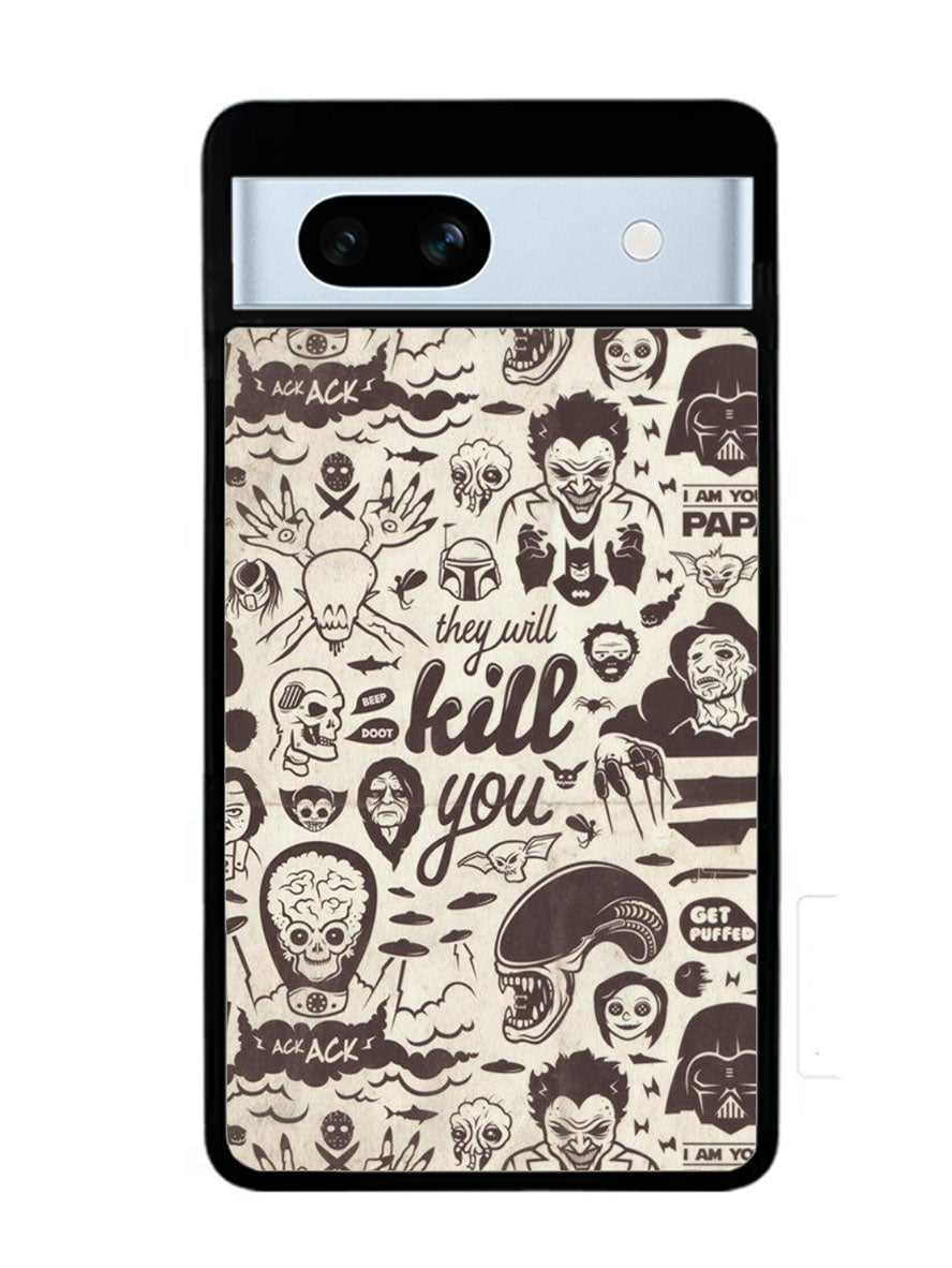 Classic Horror Pattern Google Pixel 7A Case
