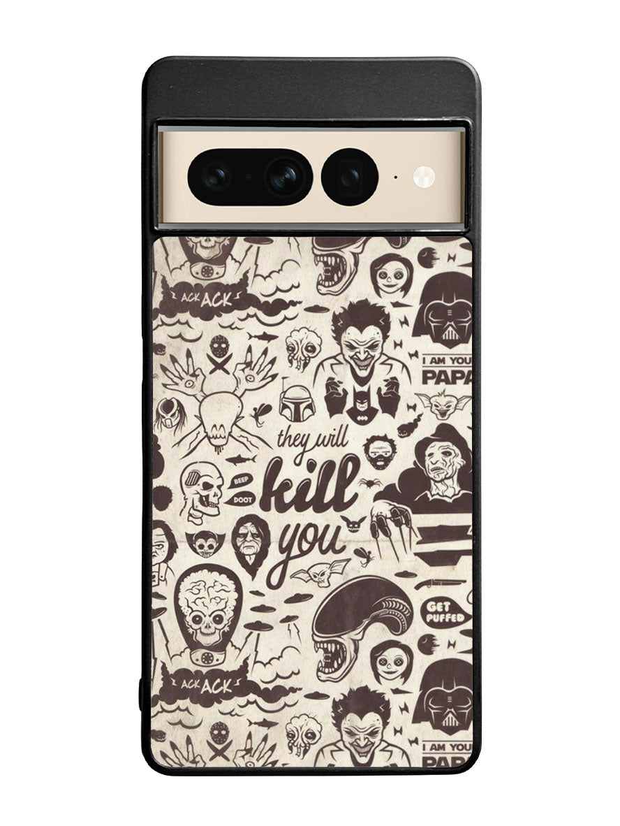 Classic Horror Pattern Google Pixel 7 Pro Case