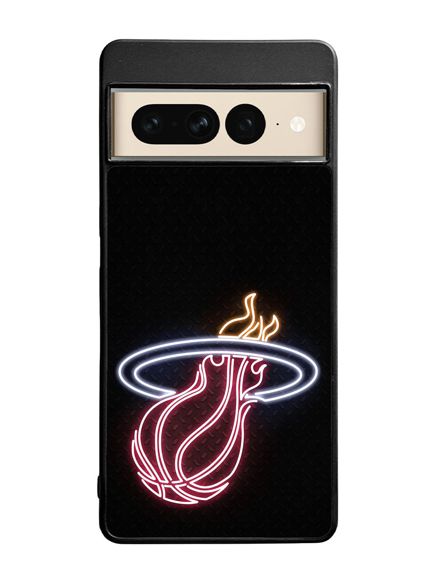 Miami Heat Neon Logo Google Pixel 7 Pro Case