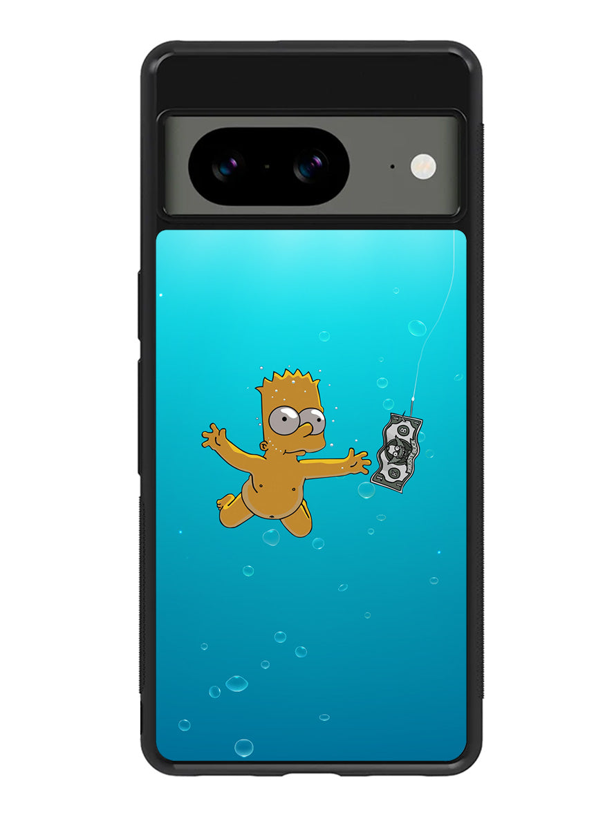 Bart Simpsons Nevermind Nirvana Google Pixel 8a Case
