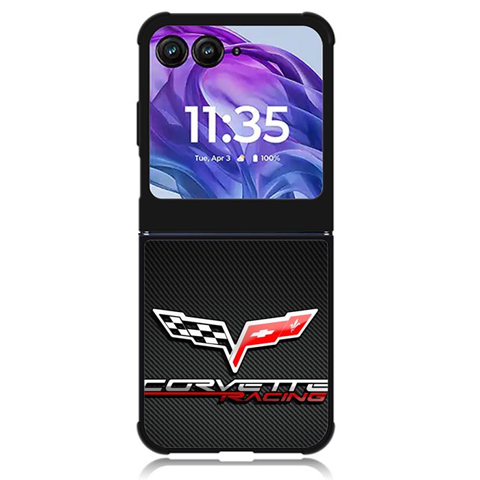 Corvette Racing Carbon Logo Motorola Moto Razr 2024 , Moto Razr 50 Case