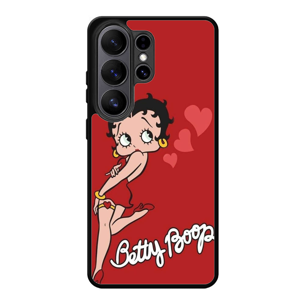 Betty Boop Red Background Samsung Galaxy S26 Plus Case DC0180