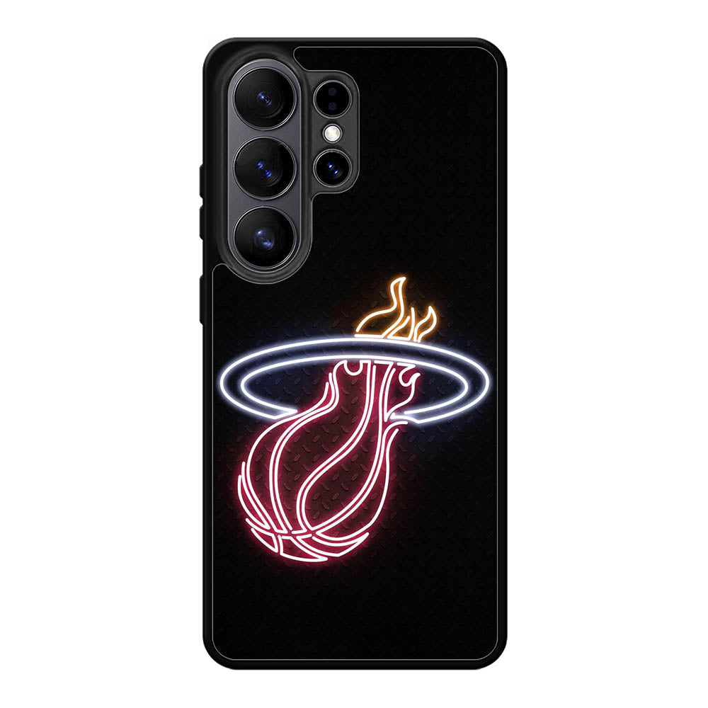 Miami Heat Neon Logo Samsung Galaxy S26 Plus Case
